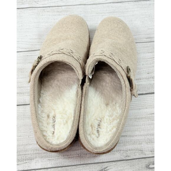 Aetrex Libby Wool Clogs Adjustable Buckle Cork Comfort Lined US 9-9.5 EUR 40 - Picture 4 of 10